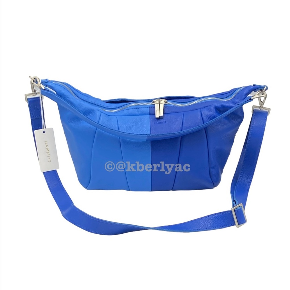 Hammitt Morgan Leather Oasis Blue Color Blocked Shoulder Hobo Bag - Picture 4 of 7